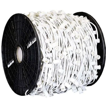 C7 Cord, 6" Spacing, White Wire, SPT-2, 1000'