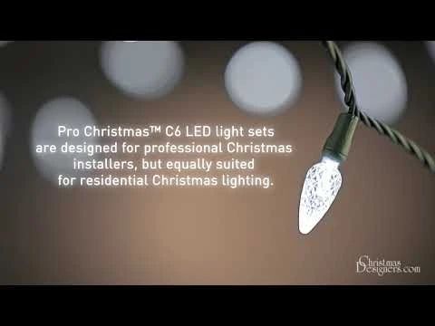 70 Light Pink C6 LED Christmas Lights - Image 2
