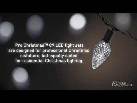 26 Light Purple C9 LED Christmas Lights - 8" Spacing - Image 2