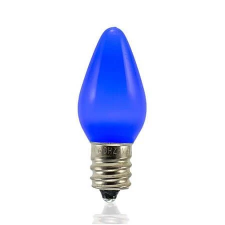 C7 SMD LED Retrofit Bulb - Frosted Smooth - Blue - Minleon - Bag Of 25