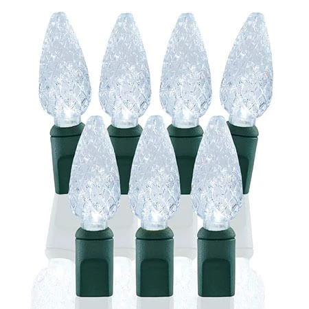 70 Light Pure White C6 LED Christmas Lights