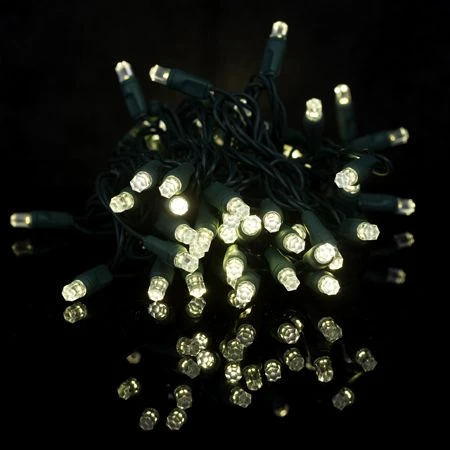 70 Light Warm White Pentagon Gem LED Christmas Lights - Image 4