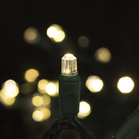 70 Light Warm White Pentagon Gem LED Christmas Lights - Image 2