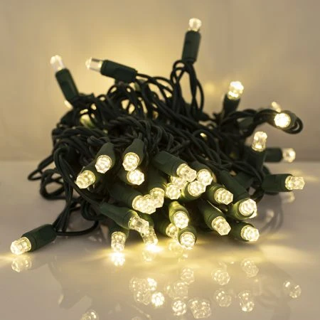 70 Light Warm White Pentagon Gem LED Christmas Lights - Image 3