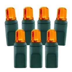 70 Light Amber/Orange Pentagon Gem LED Christmas Lights