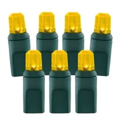70 Light Yellow Pentagon Gem LED Christmas Lights
