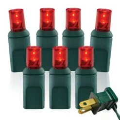 70 Light Red Twinkle 5 Mm Wide Angle Conical LED Christmas Lights