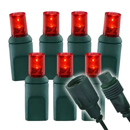Wide Angle Conical - 4" Spacing, 70 Bulb, Grn Cord, UL Coaxial RY Plug - Full Wave - Red