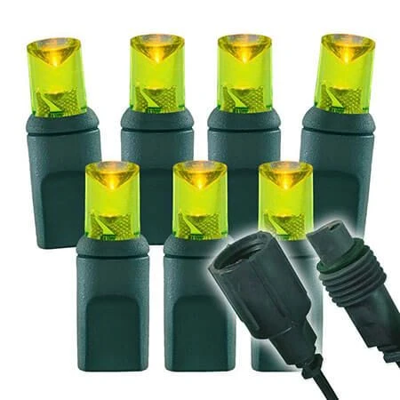 Wide Angle Conical - 4" Spacing, 100 Bulb, Grn Cord, UL Coaxial RY Plug - Full Wave - Yellow