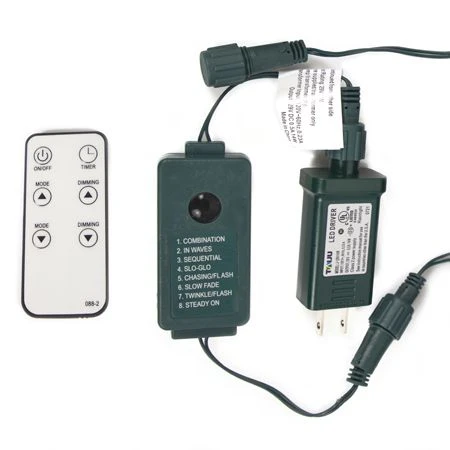 LED Cluster Light Set - 8 Function Memory Controller With Remote - 500 Bulbs - Cool Mint - Image 2