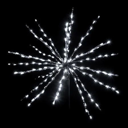 18" Silver Twinkle Starburst - Pure White LED Lights