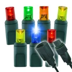 1/5 Strobing Wide Angle Conical LED - 4" Spacing, 70 Bulb, Grn Cord, UL Coaxial RY Plug - Full Wave - Multi