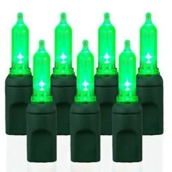 70 Light T5 Smooth Lime Green LED Christmas Lights