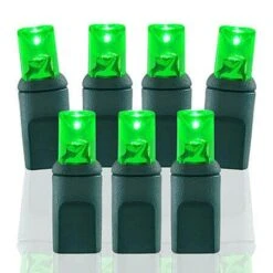 50 Light Lime Green 5 Mm Wide Angle Conical LED Christmas Lights